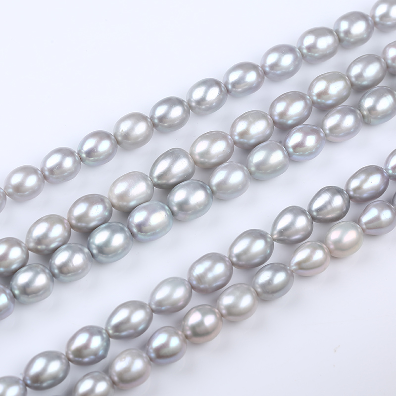 9-10mm Grey Color Freshwater Rice Pearl for Decoration