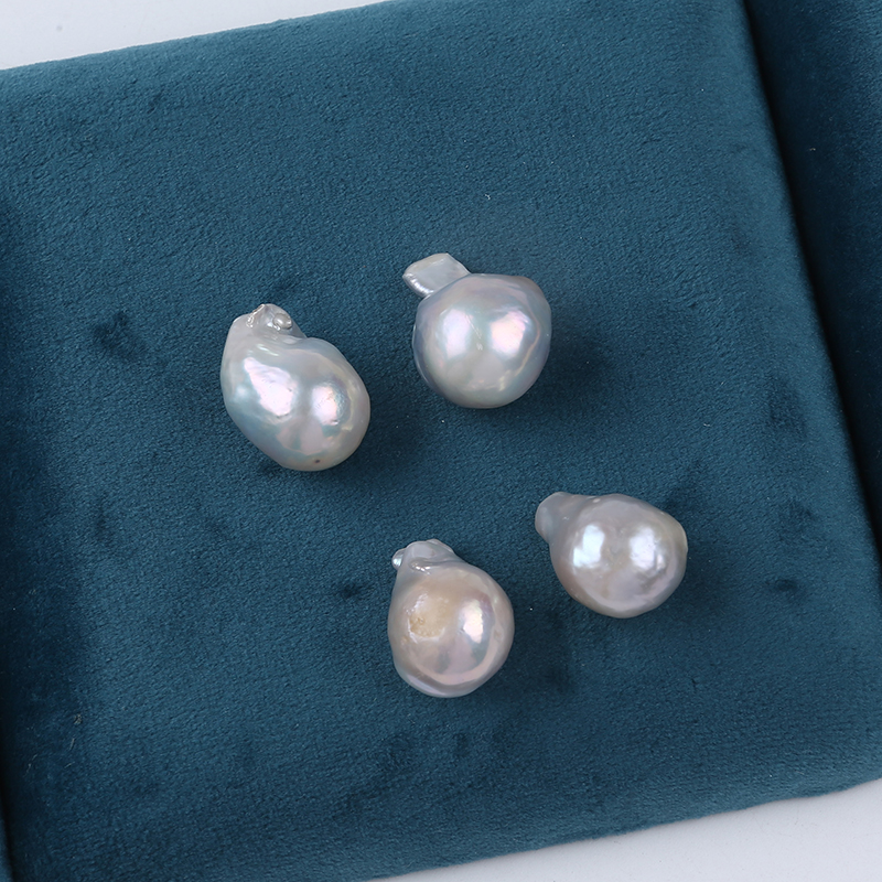 13-16mm Middle Size White Freshwater Baroque Pearl Pair for Earrings