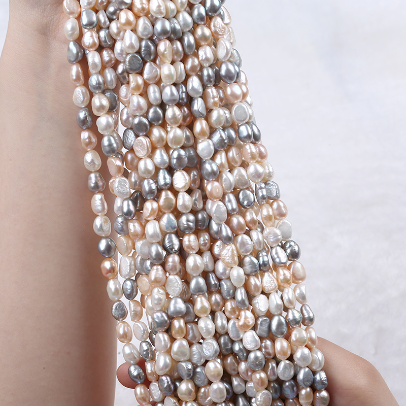 New Design Fashion DIY Beads Multicolor Baorque Pearl Strand for Necklaces