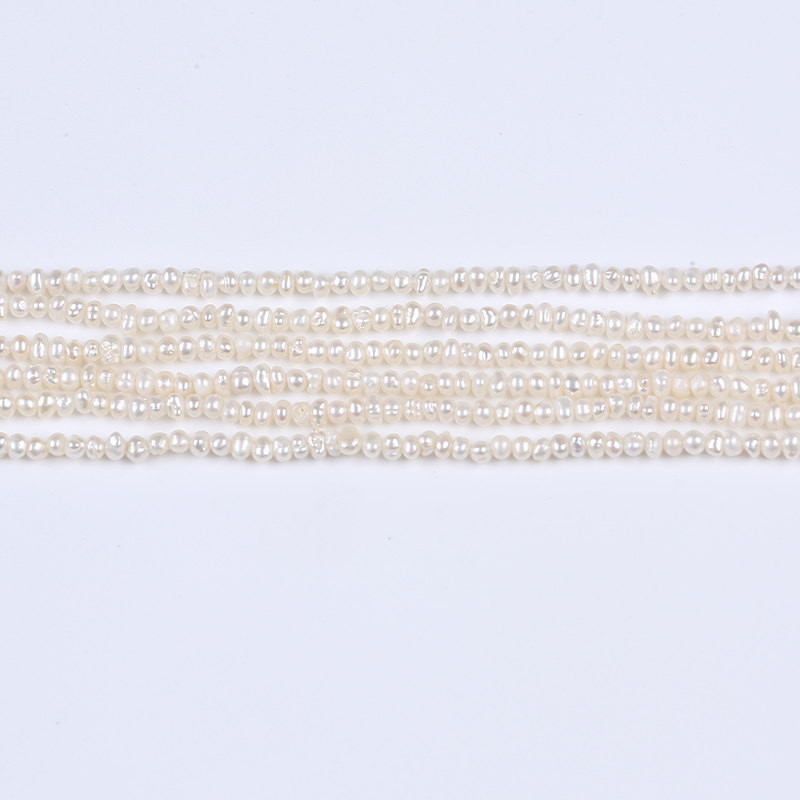 2.5-2.8mm Tiny Freshwater Potato Pearl Strand for Triple Necklaces