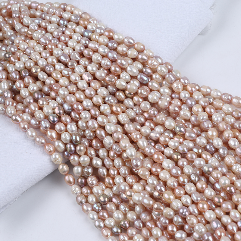 6-7mm Freshwater Beads Multi Color Rice Pearl for Necklace