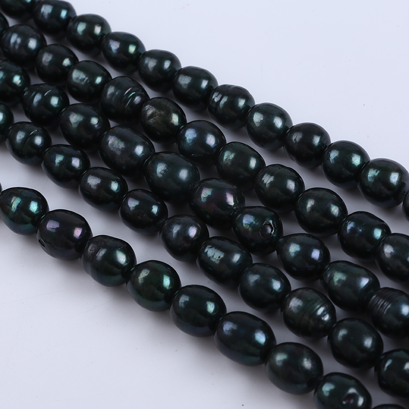 12-13mm Big Size Black Rice Pearl Strand For Women Necklace 