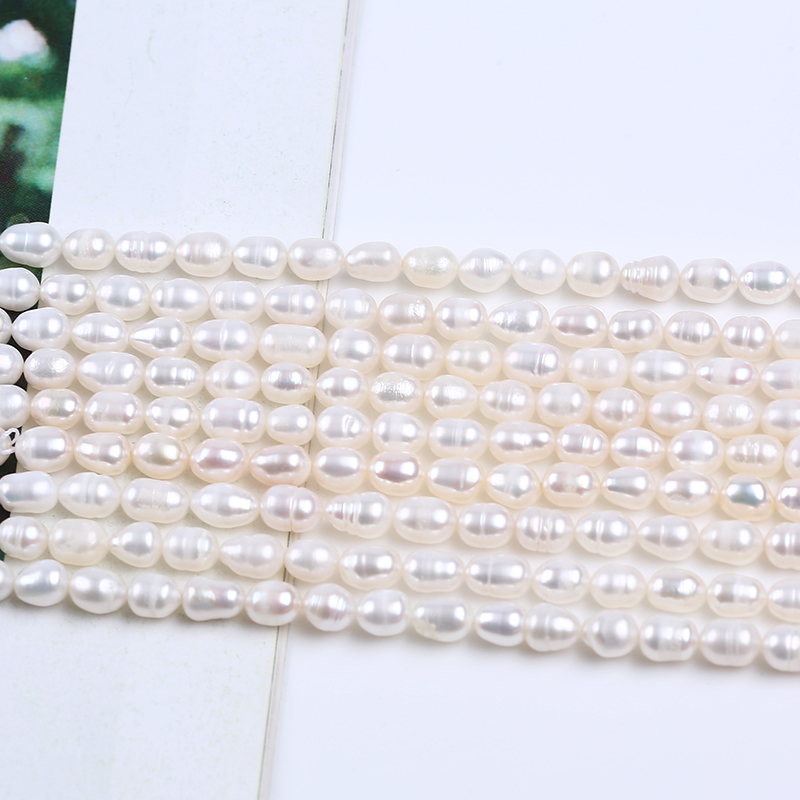 41cm 4-5mm Rice Pearl Oval Shape Diy Pearl Jewelry