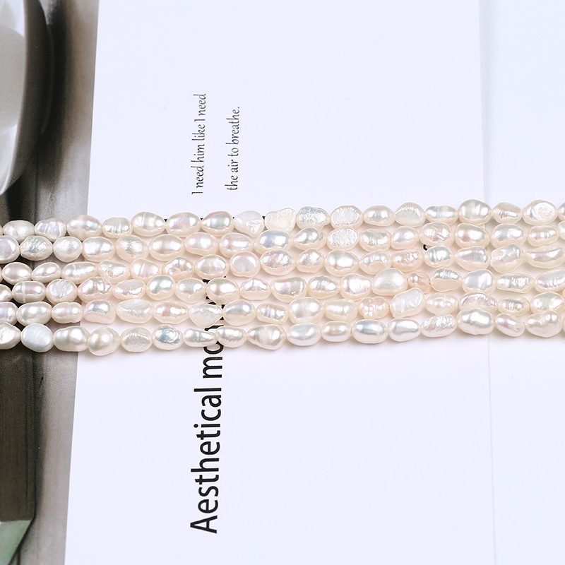 5-6mm Straight Drilled Natural Baroque Pearl for Jewelry Design