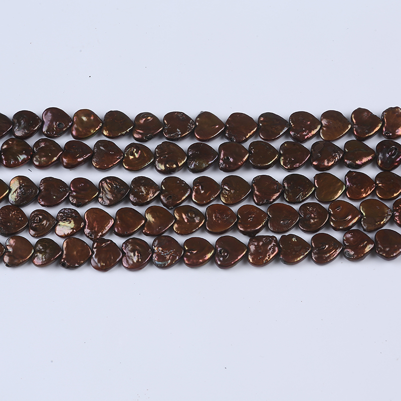 Bronze Color Heart Shape Freshwater Irregular Pearl Strand for Neklcace Jewelry