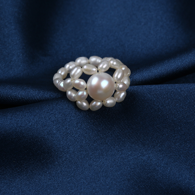 Hot Selling Cultured Freshwater Pearl Ring for Ladies