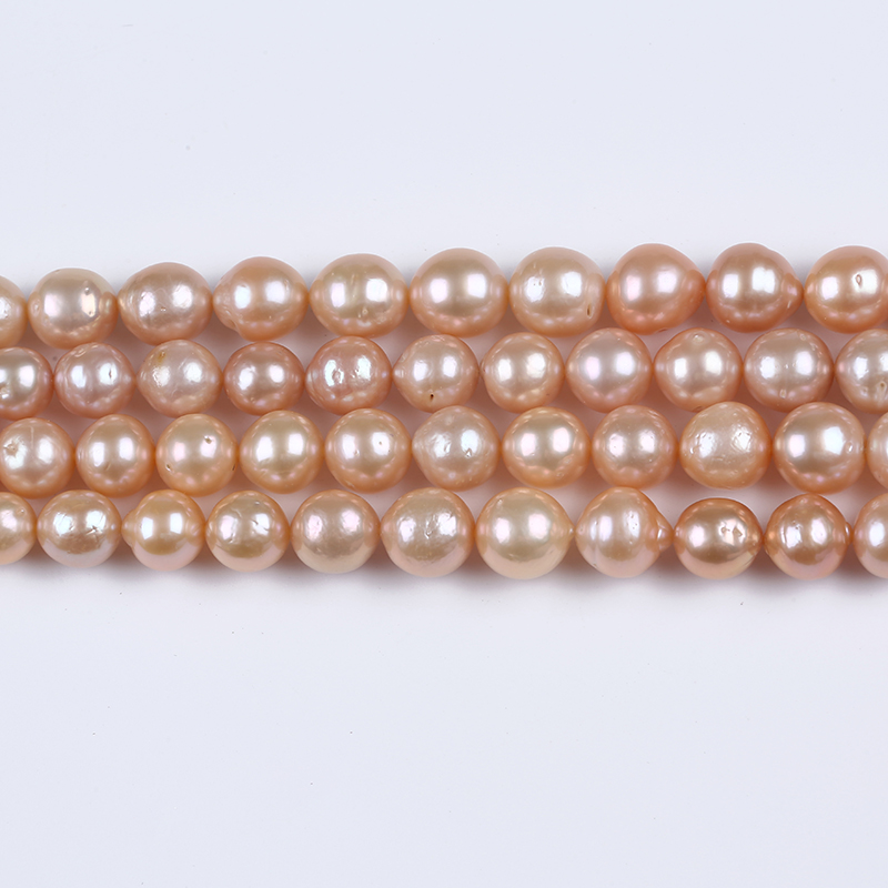 New Arrival 9-13mm Natural Pink Color Edison Pearl Strand for Necklaces