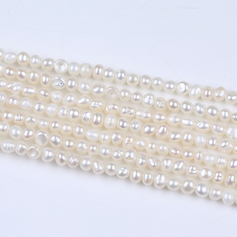 3-4mm Cheap Price Genuine Potato Pearl String for Handcraft Jewelry