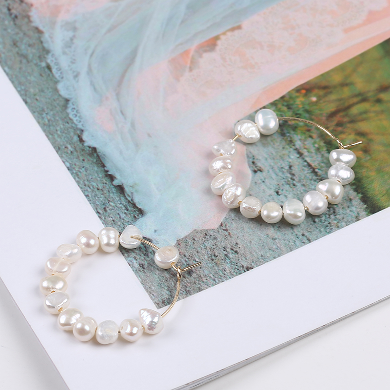 Fashion White Color Baroque Pearl Wholesale Price Pearl Earrings