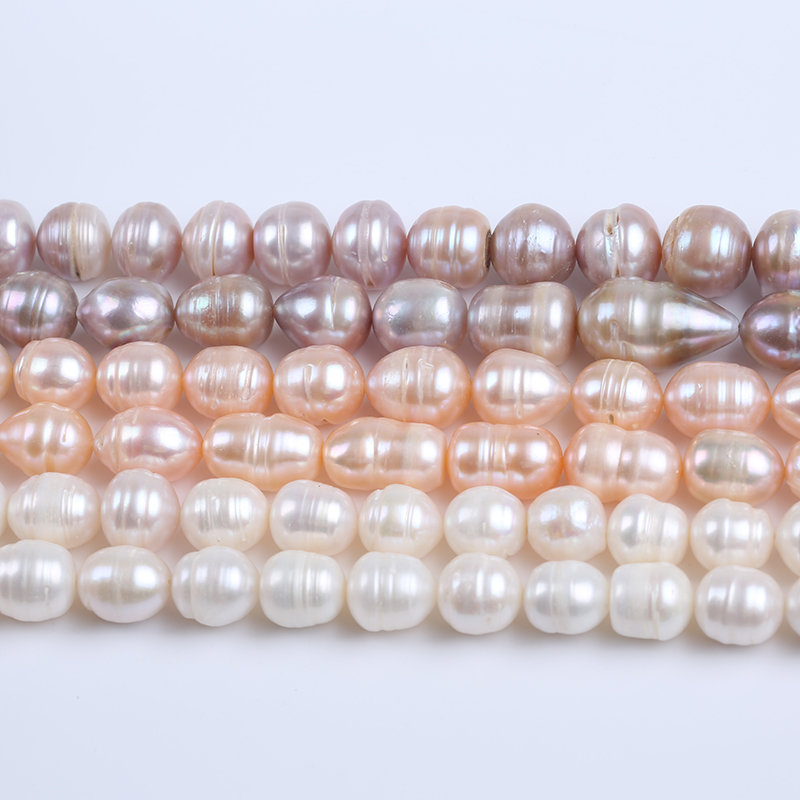 Zhuji Pearl Wholesale 12-13mm Big Size Rice Pearl for Necklace