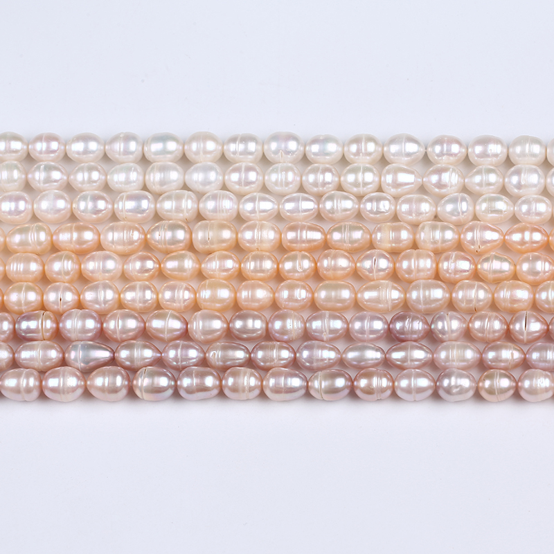 8-9mm Hot Selling Natural Multicolor Rice Pearl for Multi Necklaces