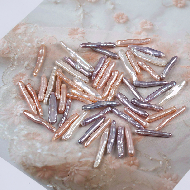 Multi Color Toothpick Shape Pearl Loose Bead No Hole for Decor