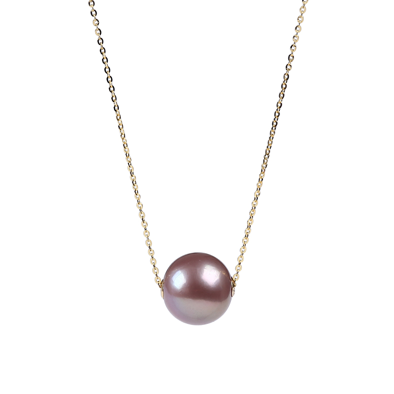 Elegant Edison Pearl Pendant with Silver Plated Gold Chain For Lady Necklace