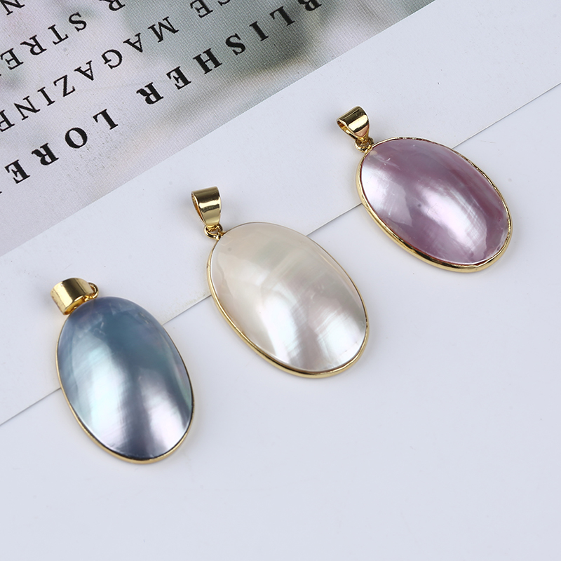 Wholesale Oval Shape Mabe Pearl Pendant for Women