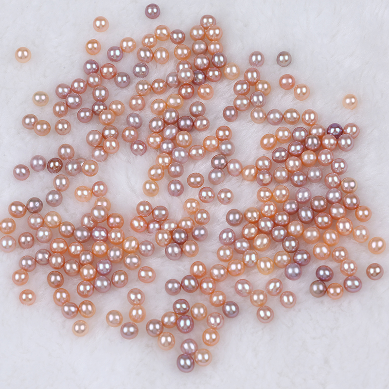 5-6mm Natural Color Round Shape No Hole for DIY Jewelry