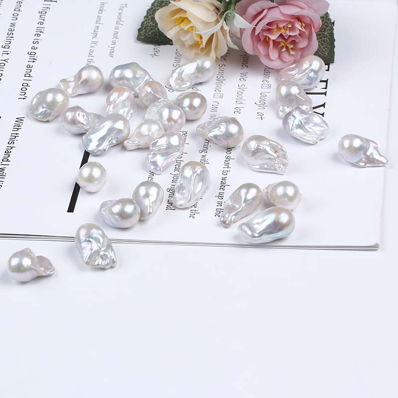 Rare Spark Shape Pearl White Color Baroque Pearl Loose Bead