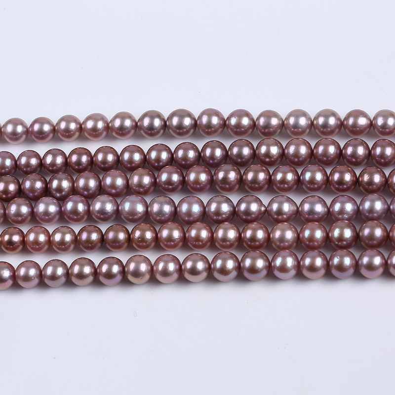 10-12mm Natural Purple Color Round Edison Pearl for Graduated Necklace